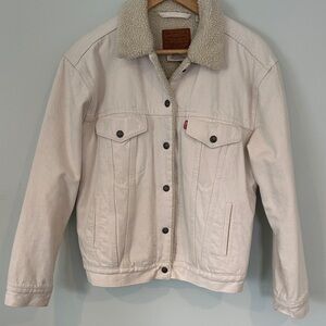 Levi's Cream Sherpa Denim Jacket